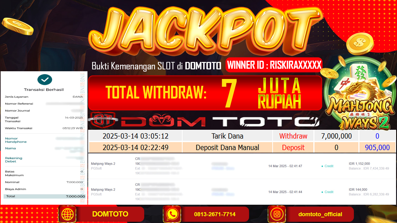 JACKPOT SLOT MAHJONG WAYS 2 14 MARET 2025